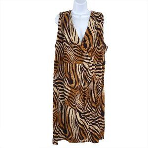 Lane Bryant‎ Dress Sleeveless Animal Print Polyeste